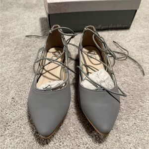 Elegant Gray Women's Lace-Up Loafers